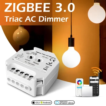 Светодиодный Диммер Zigbee 3.0, Симисторный Диммер переменного тока для умного дома, Светодиодный переключатель с сенсорным управлением, Работающий с дистанционным управлением 2.4G Smart things