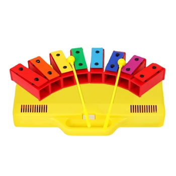 8 Нот Глокеншпиль Ксилофон детская Красочная Музыкальная Игрушка Профессиональный Ксилофонный Инструмент с Коробкой для Начинающих Прямая Доставка