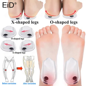 Магнитотерапевтические Ортопедические стельки для обуви X/O-Типа для ног при подошвенном фасциите, Силиконовый Гель, Половинные Стельки для обуви, Вкладыши для пяток
