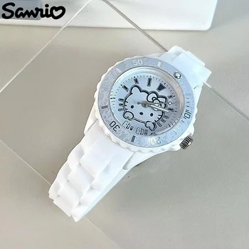 Sanrio Hello Kitty Pachacco Часы Kuromi Cinnamoroll Силиконовый Ремешок С Мультяшным Рисунком Кварцевые Часы Модные Студенческие Часы Для девочек