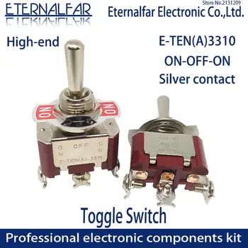 Высококачественный E-TEN (A) 3310 Качественный серебряный контакт SPST 12 Мм 16A 250 В переменного тока ВКЛ-ВЫКЛ-ВКЛ 3-Контактный Сброс Кулисный Переключатель Скольжения Водонепроницаемый