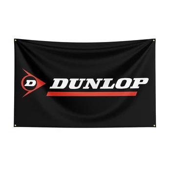 Флаг Dunlops размером 3x5 футов, баннер для гоночного автомобиля с принтом из полиэстера для декора