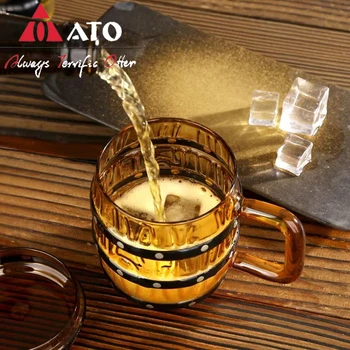 ATO 470 мл, Аниме, янтарная Стеклянная чашка, Чашка для Воды, студенческое пиво, кофе, Термостойкая Стеклянная Чашка, Кружка, Подарок