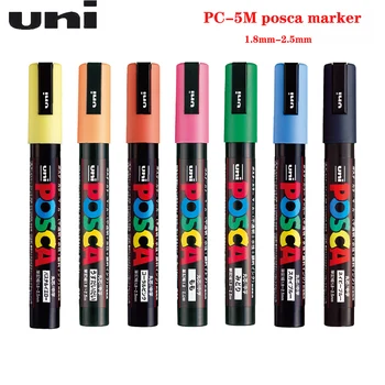 UNI PC-5M POP POSCA Маркер 1,8-2,5 мм Плакат Граффити Маркер Персонаж Яркий Красочный Маркер на водной основе Маркер-краска Ручка