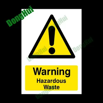 Пластиковый знак с предупреждением об опасных отходах, наклейка с предупреждением об опасности для отходов завода, отходов строительной площадки, ПВХ Водонепроницаемый