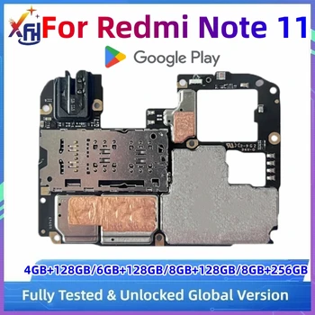 Оригинальные разблокированные материнские платы для Redmi Note 11 4G 5G Материнская плата Глобальная версия логическая плата 128 Гб Полностью протестирована