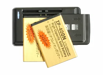 2x2450 мАч IP-400N Золотой Сменный Аккумулятор + Универсальное зарядное устройство Для LG Optimus T/M/S/VS660 P509 MS690 LS670 GW620 GM750 GX820ect