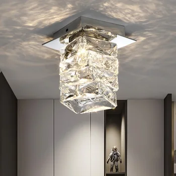 Роскошный хрустальный подвесной светильник, Маленькая Люстра, прикроватная лампа для спальни, Постмодернистский минималистичный декор для гостиной с одной головкой