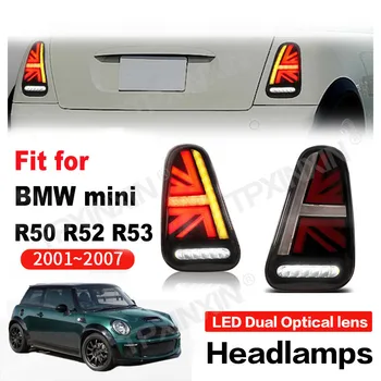 Модификация автомобиля BMW MINI R50 R52 R53 2001-2007, светодиодные задние фонари с тормозным управлением, серебристый, красный, автомобильные аксессуары, рассеянный свет