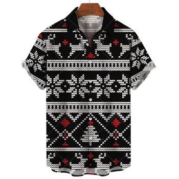 Рождественские рубашки, мужские топы с короткими рукавами, футболка с 3D-принтом, мужская модная уличная одежда в стиле хип-хоп, повседневная одежда оверсайз