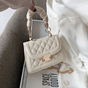 Женская летняя сумка, новая расшитая бриллиантами нить, плиссированная цепочка, маленькая квадратная сумка, женская сумочка на одно плечо, сумка через плечо