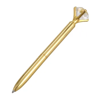 Шариковая ручка Kawaii, шариковая ручка из сплава с большим бриллиантом, черная ручка для заправки, модные школьные канцелярские принадлежности