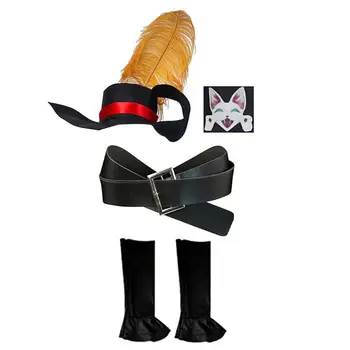 Комплект костюмов для косплея аниме, костюм для вечеринки в сапогах с котом, детская одежда на Хэллоуин со шляпой, одежда для домашней вечеринки