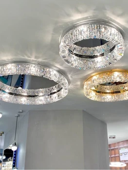 Новый современный хрустальный потолочный светильник chrome LED декоративный светильник для гостиной room fashion lightingCD
