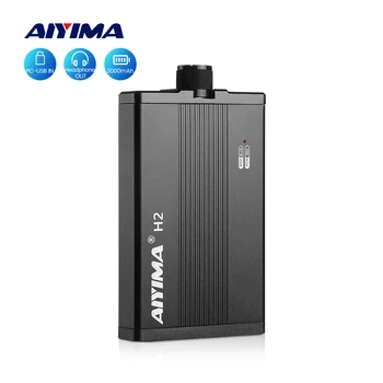 AIYIMA H2 Портативный Усилитель для наушников Hi-Fi Усилитель для наушников DAC PCM 384 кГц/32 бит DSD 256 Декодирование AUX Сбалансированный Выход 3,5/4,4 мм