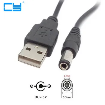 Разъем USB 2.0 ТИПА A С разъемом питания постоянного тока 5,5 мм, штекер 5,5 мм, кабель 5 В, кабель 80 см