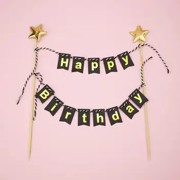Красочный Баннер С Днем Рождения, Топпер для торта, Овсянка, Топпер для вечеринки в честь Дня рождения, Торт для Душа, Десерт, Топпер для вечеринки, Горячая
