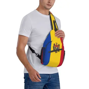 Модные сумки с Флагом Молдовы для путешествий, Мужской Нагрудный рюкзак через плечо, рюкзак на плечо
