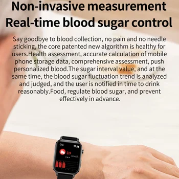 Новые смарт-часы для лазерной терапии F100 с диагональю 1,7 дюйма для определения уровня глюкозы в крови, артериального давления, кислорода в крови, определения температуры, смарт-часы