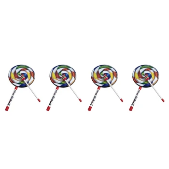 4 Леденца на палочке с рисунком, красочный барабан, ударный инструмент для детей, Детский сад, Музыкальное образование, Раннее образование