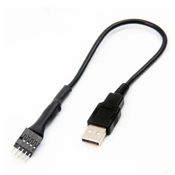 9-контактный разъем для подключения к внешней материнской плате ПК с разъемом USB A Внутренний кабель-удлинитель для передачи данных 20 см