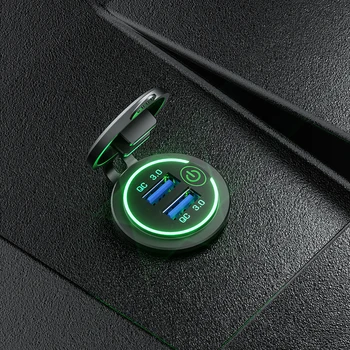 Универсальное водонепроницаемое зарядное устройство Quick Charge 3.0 с двумя USB разъемами с сенсорным переключателем для телефона планшета камеры GPS на автомобиле Лодке морском