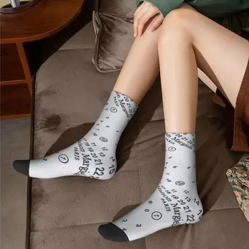 Новые носки Mm6 Margielas с принтом для мужчин и Женщин, эластичные летние осенне-зимние носки для экипажа